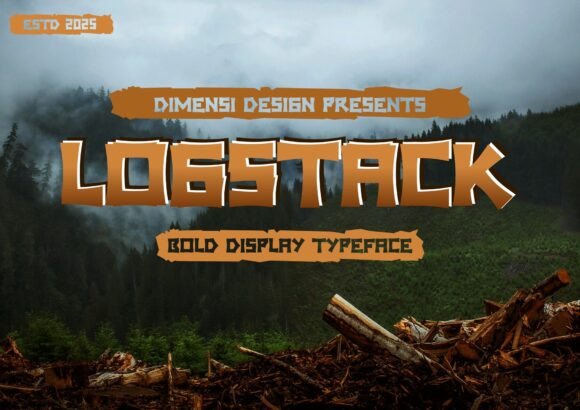 Logstack Font: A Bold Typeface for Handmade Creations